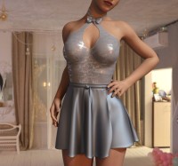 halter neck top and skirt model for daz genesis 8 female